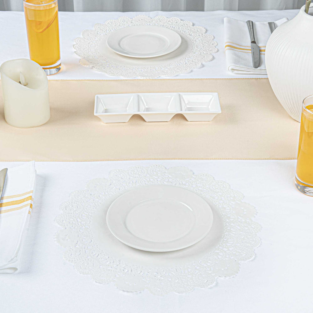 Pastry Tek Round White Paper Doilies - Lace - 12" x 12" - 4000 count box