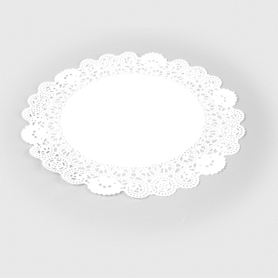 Pastry Tek Round White Paper Doilies - Lace - 12" x 12" - 100 count box