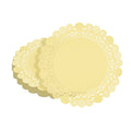Pastry Tek Round Yellow Paper Doilies - Lace - 12" x 12" - 100 count box