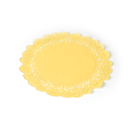 Pastry Tek Round Yellow Paper Doilies - Lace - 12" x 12" - 4000 count box