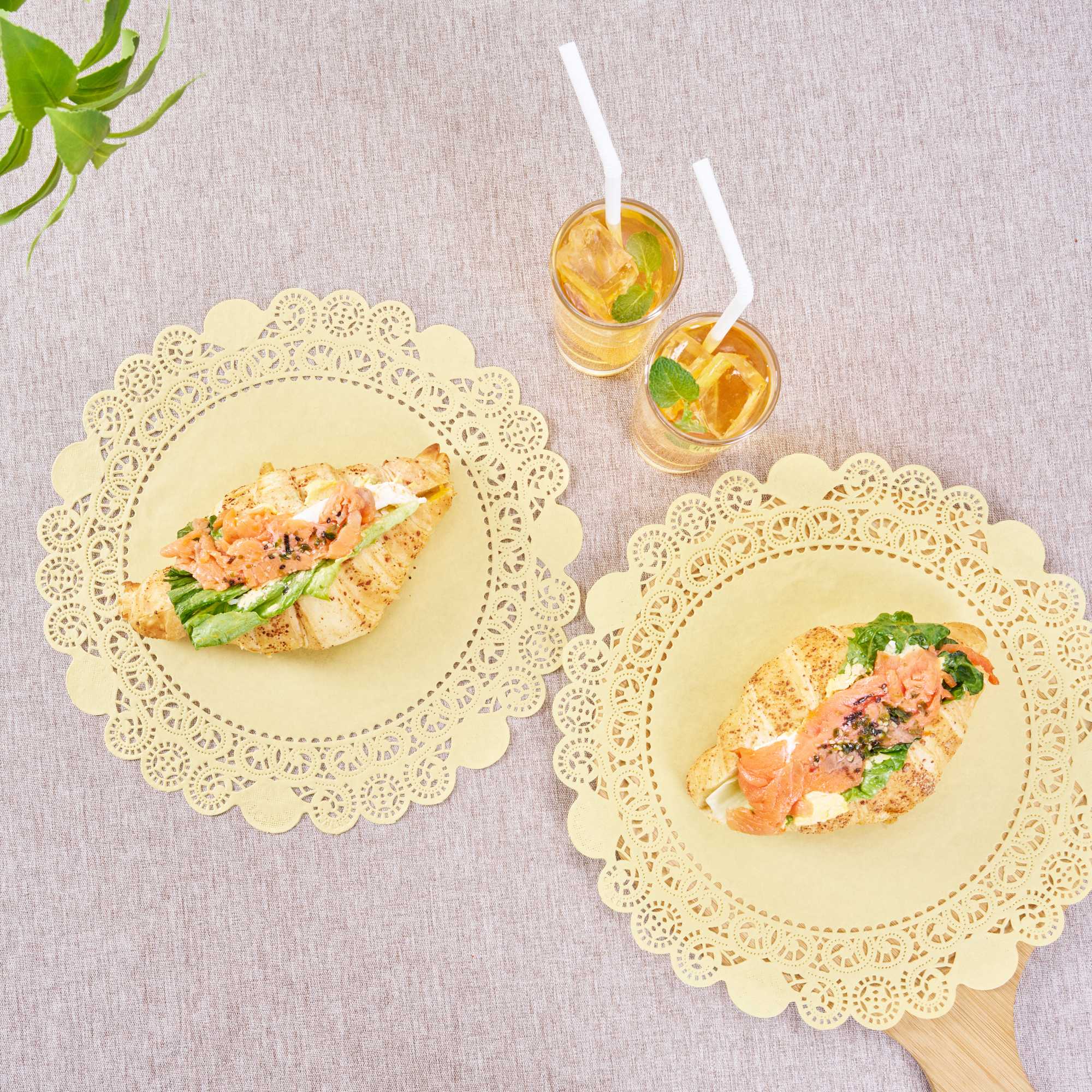 Pastry Tek Round Yellow Paper Doilies - Lace - 12" x 12" - 100 count box