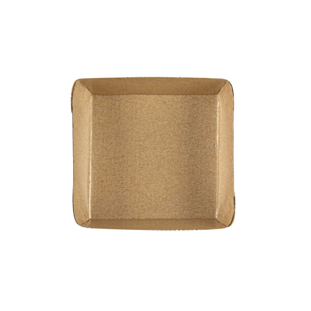 Panificio 4 oz Kraft Paper Square Baking Cup - Greaseproof, Rippled - 3" x 2 3/4" x 1 3/4" - 100 count box