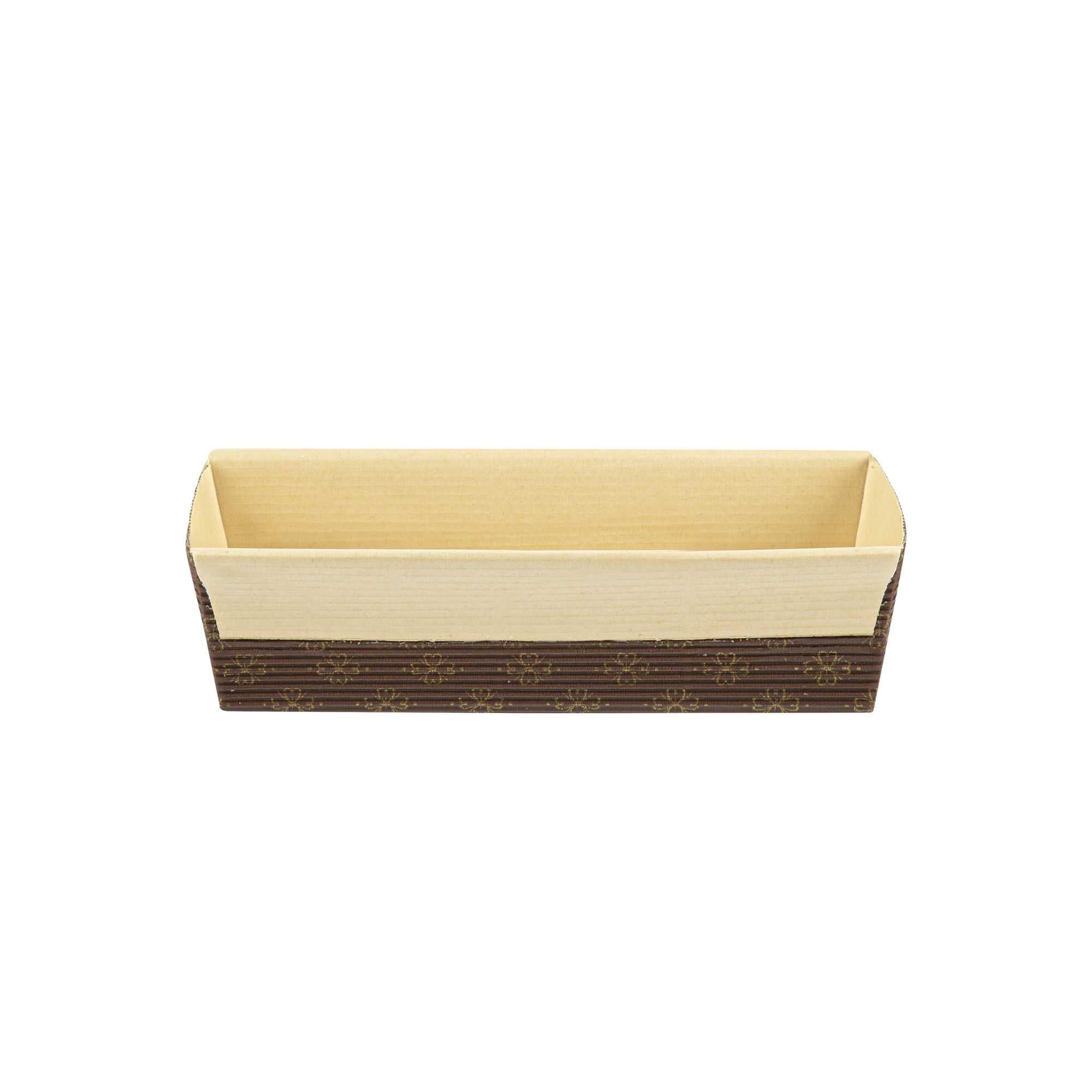 Panificio 18 oz Kraft Paper Baking Loaf Pan - Greaseproof, Rippled - 7 3/4" x 3 1/4" x 2" - 10 count box