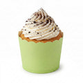 Panificio 3 oz Round Eco Green Paper Mini Baking Cup - Scalloped - 2 1/2" x 2 1/2" x 1 3/4" - 200 count box