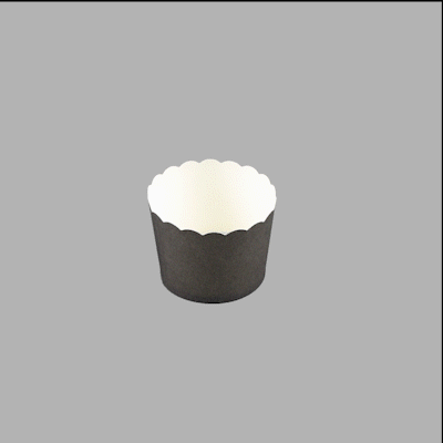 Panificio 3 oz Round Gray Paper Mini Baking Cup - Scalloped - 2 1/2" x 2 1/2" x 1 3/4" - 200 count box