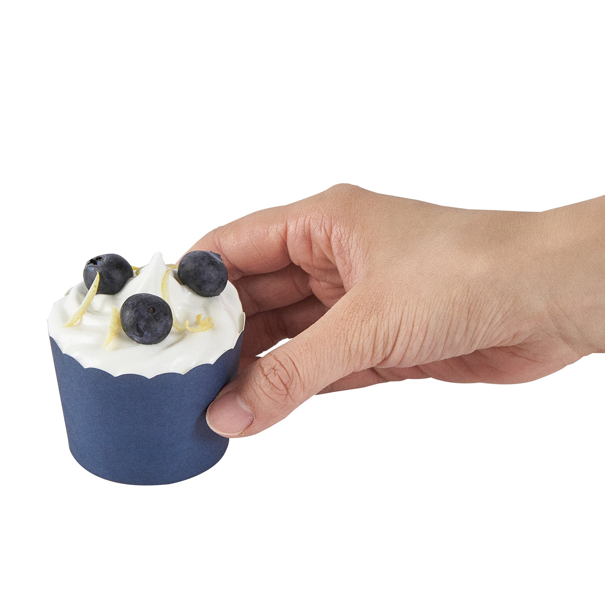 Panificio 3 oz Round Midnight Blue Paper Mini Baking Cup - Scalloped - 2 1/2" x 2 1/2" x 1 3/4" - 200 count box