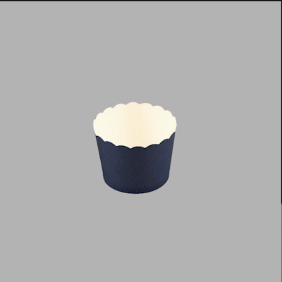 Panificio 3 oz Round Midnight Blue Paper Mini Baking Cup - Scalloped - 2 1/2" x 2 1/2" x 1 3/4" - 200 count box