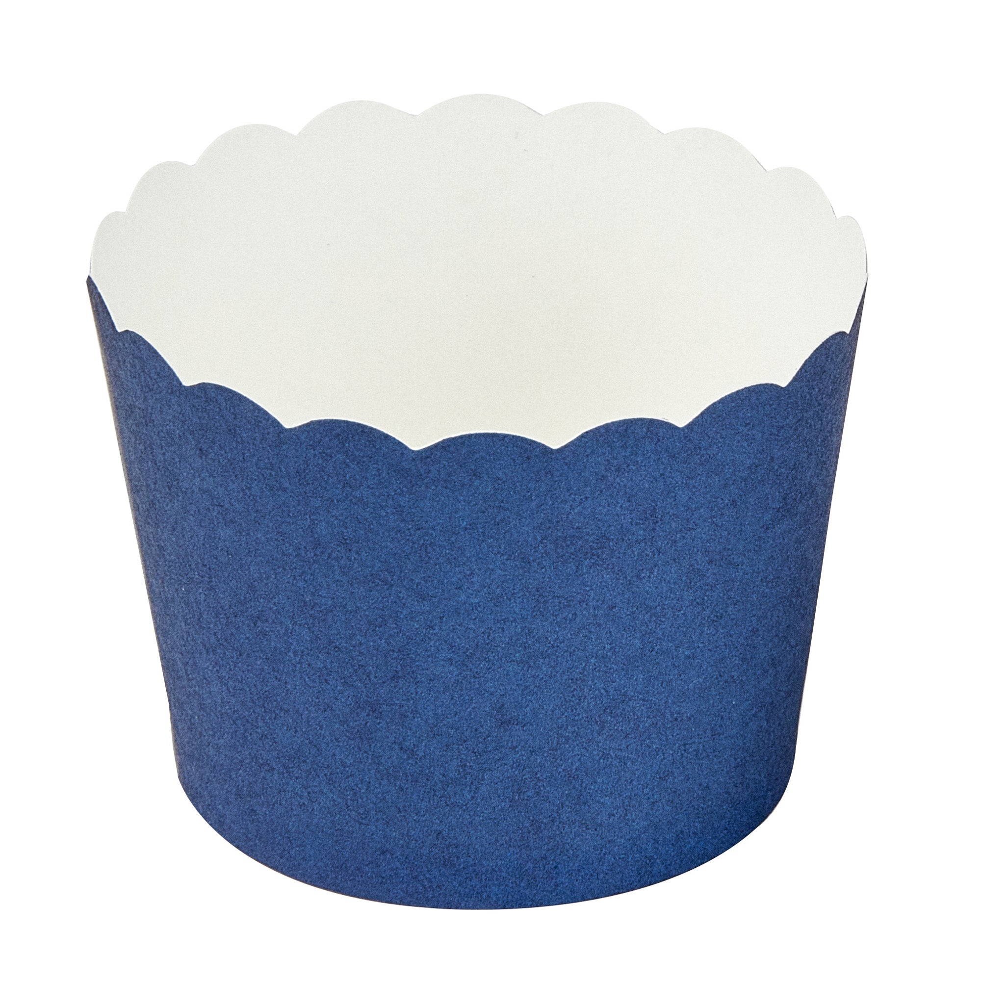 Panificio 3 oz Round Midnight Blue Paper Mini Baking Cup - Scalloped - 2 1/2" x 2 1/2" x 1 3/4" - 200 count box