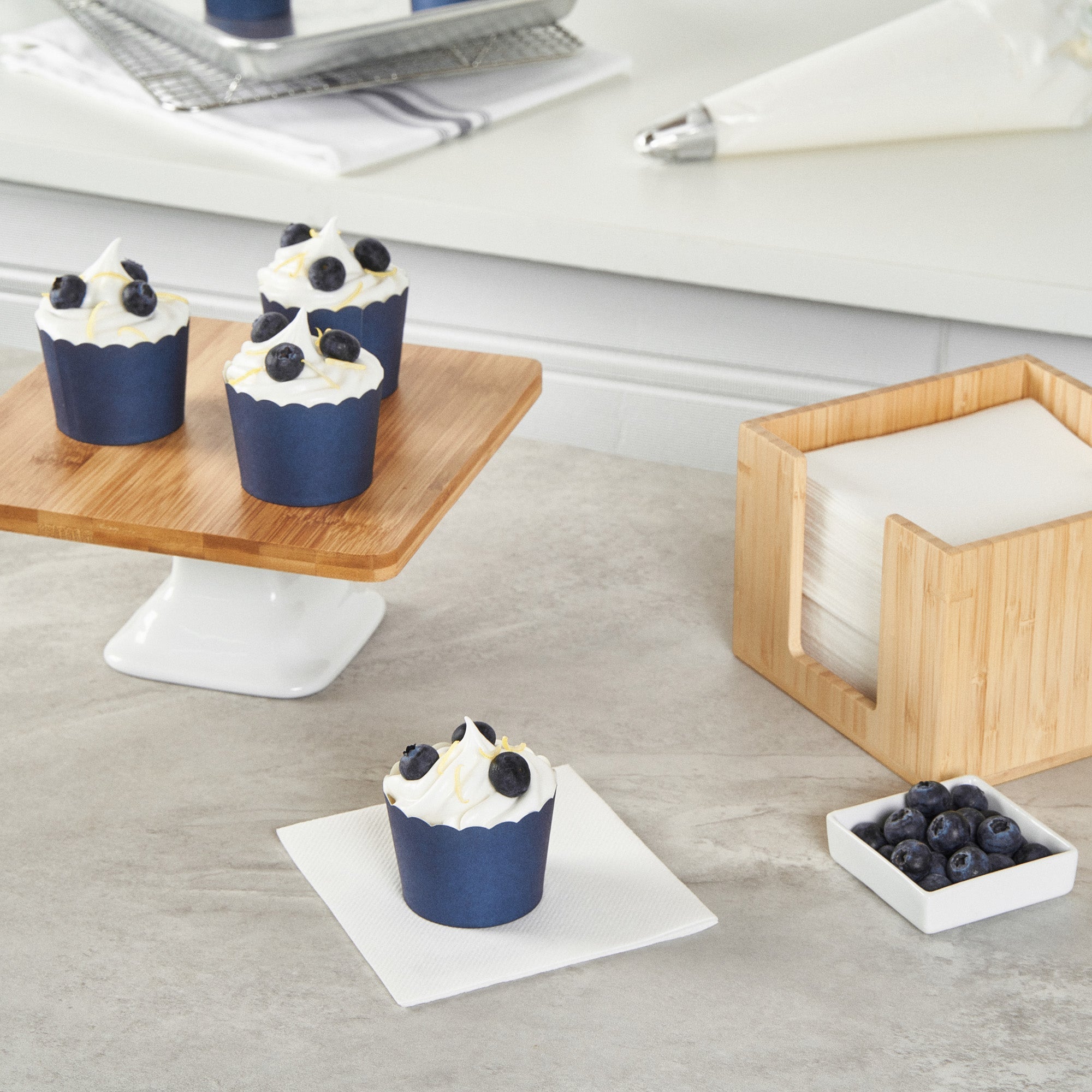 Panificio 3 oz Round Midnight Blue Paper Mini Baking Cup - Scalloped - 2 1/2" x 2 1/2" x 1 3/4" - 200 count box