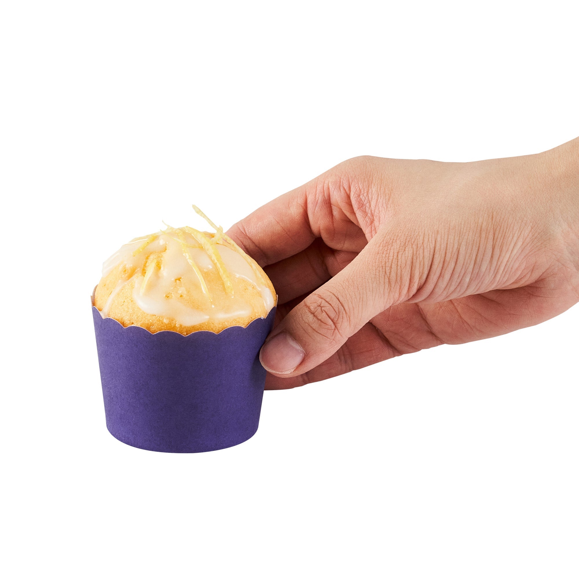 Panificio 3 oz Round Purple Paper Mini Baking Cup - Scalloped - 2 1/2" x 2 1/2" x 1 3/4" - 200 count box
