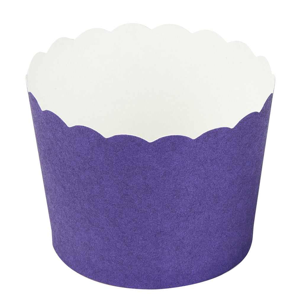 Panificio 3 oz Round Purple Paper Mini Baking Cup - Scalloped - 2 1/2" x 2 1/2" x 1 3/4" - 200 count box