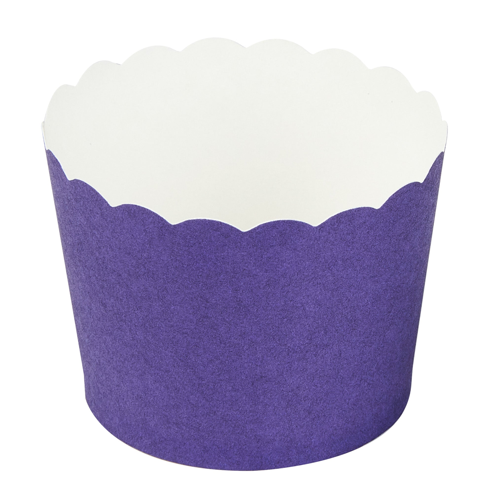 Panificio 3 oz Round Purple Paper Mini Baking Cup - Scalloped - 2 1/2" x 2 1/2" x 1 3/4" - 200 count box