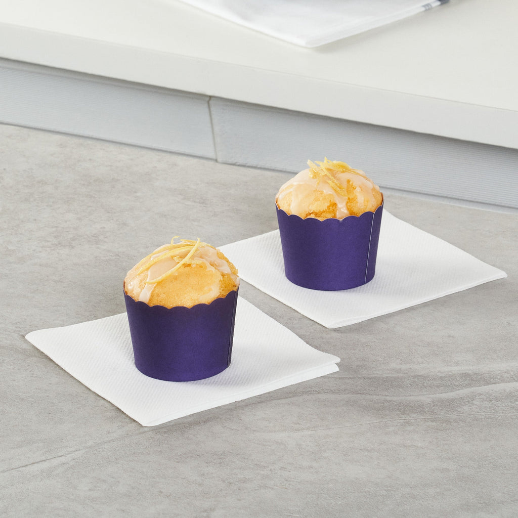Panificio 3 oz Round Purple Paper Mini Baking Cup - Scalloped - 2 1/2" x 2 1/2" x 1 3/4" - 200 count box