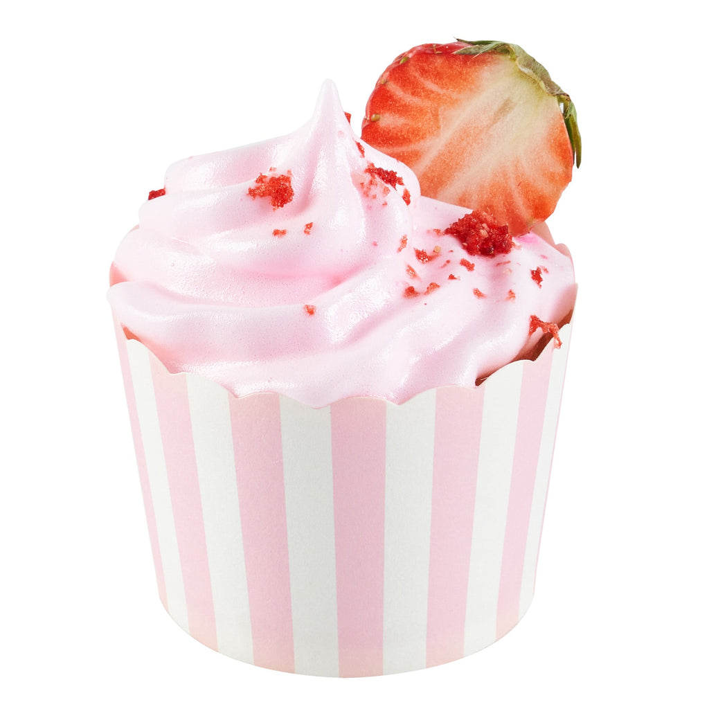 Panificio 3 oz Round Stripe Pink Paper Mini Baking Cup - Scalloped - 2 1/2" x 2 1/2" x 1 3/4" - 200 count box