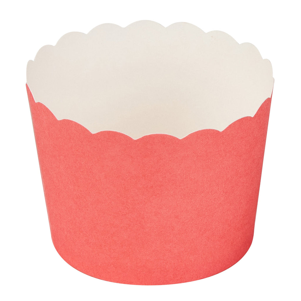 Panificio 3 oz Round Red Paper Mini Baking Cup - Scalloped - 2 1/2" x 2 1/2" x 1 3/4" - 200 count box