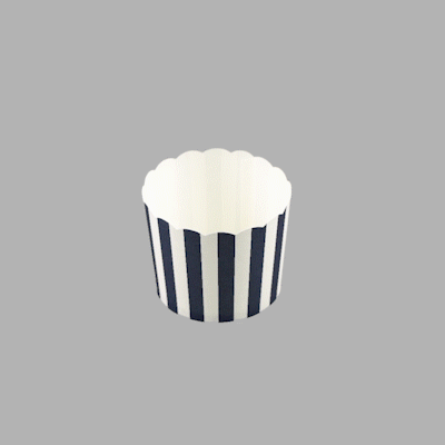 Panificio 6 oz Round Stripe Blue Paper Classic Baking Cup - Scalloped - 2 3/4" x 2 3/4" x 2 1/4" - 200 count box