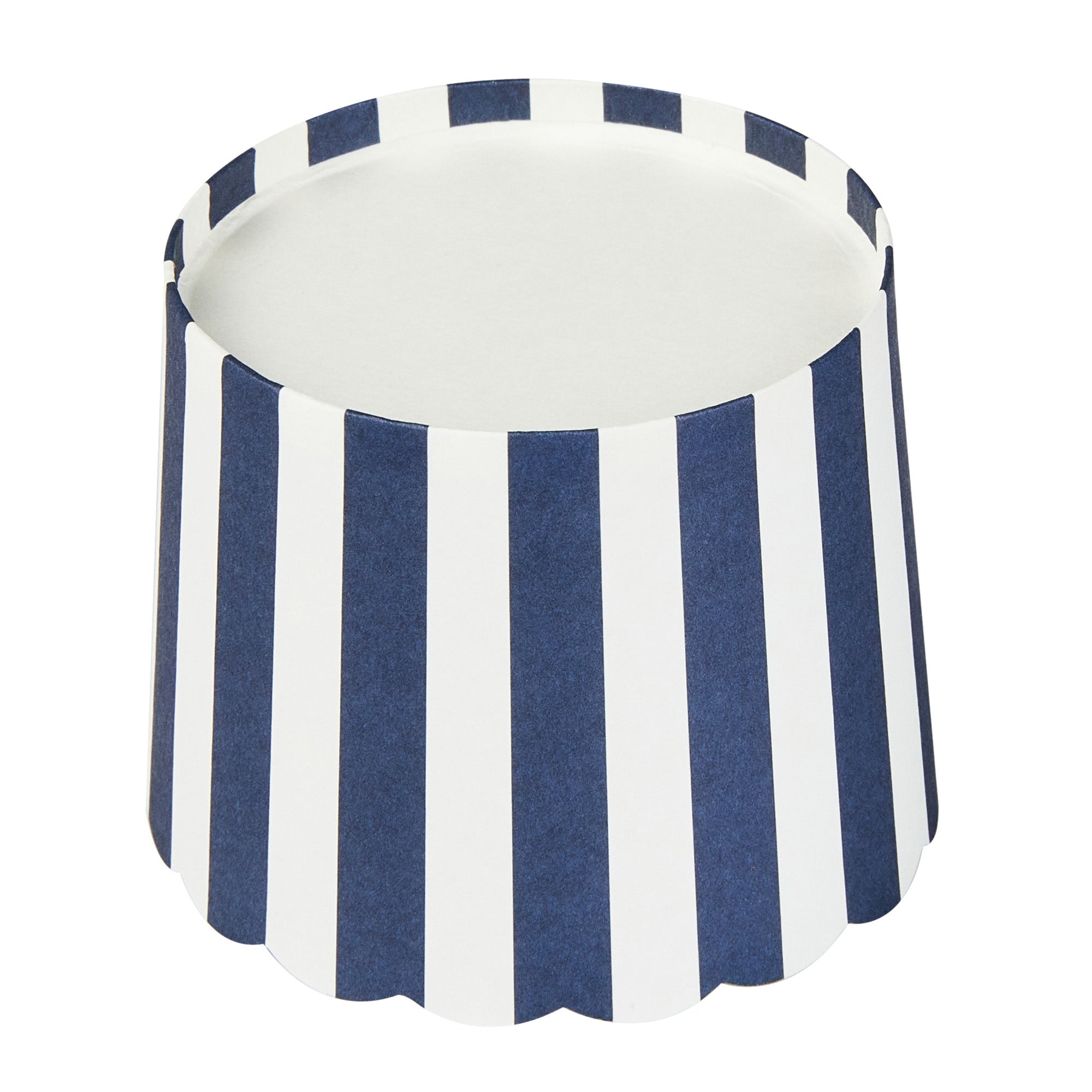 Panificio 6 oz Round Stripe Blue Paper Classic Baking Cup - Scalloped - 2 3/4" x 2 3/4" x 2 1/4" - 200 count box