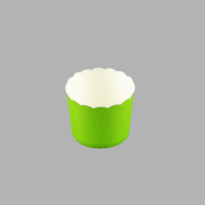 Panificio 6 oz Round Eco Green Paper Classic Baking Cup - Scalloped - 2 3/4" x 2 3/4" x 2 1/4" - 200 count box