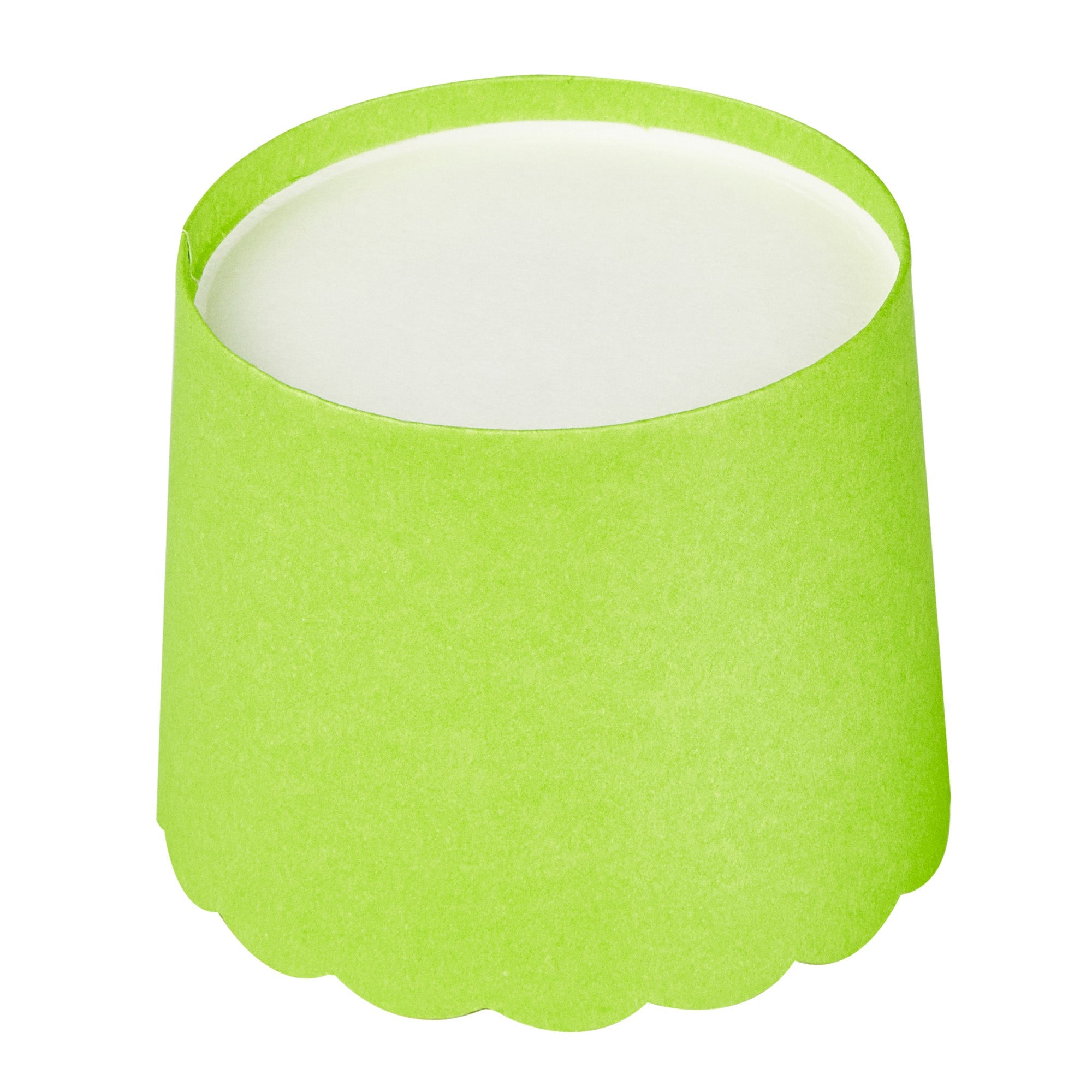 Panificio 6 oz Round Eco Green Paper Classic Baking Cup - Scalloped - 2 3/4" x 2 3/4" x 2 1/4" - 200 count box