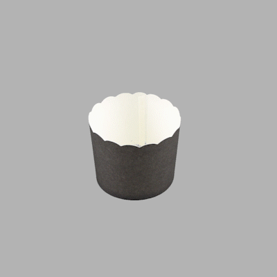 Panificio 6 oz Round Gray Paper Classic Baking Cup - Scalloped - 2 3/4" x 2 3/4" x 2 1/4" - 200 count box