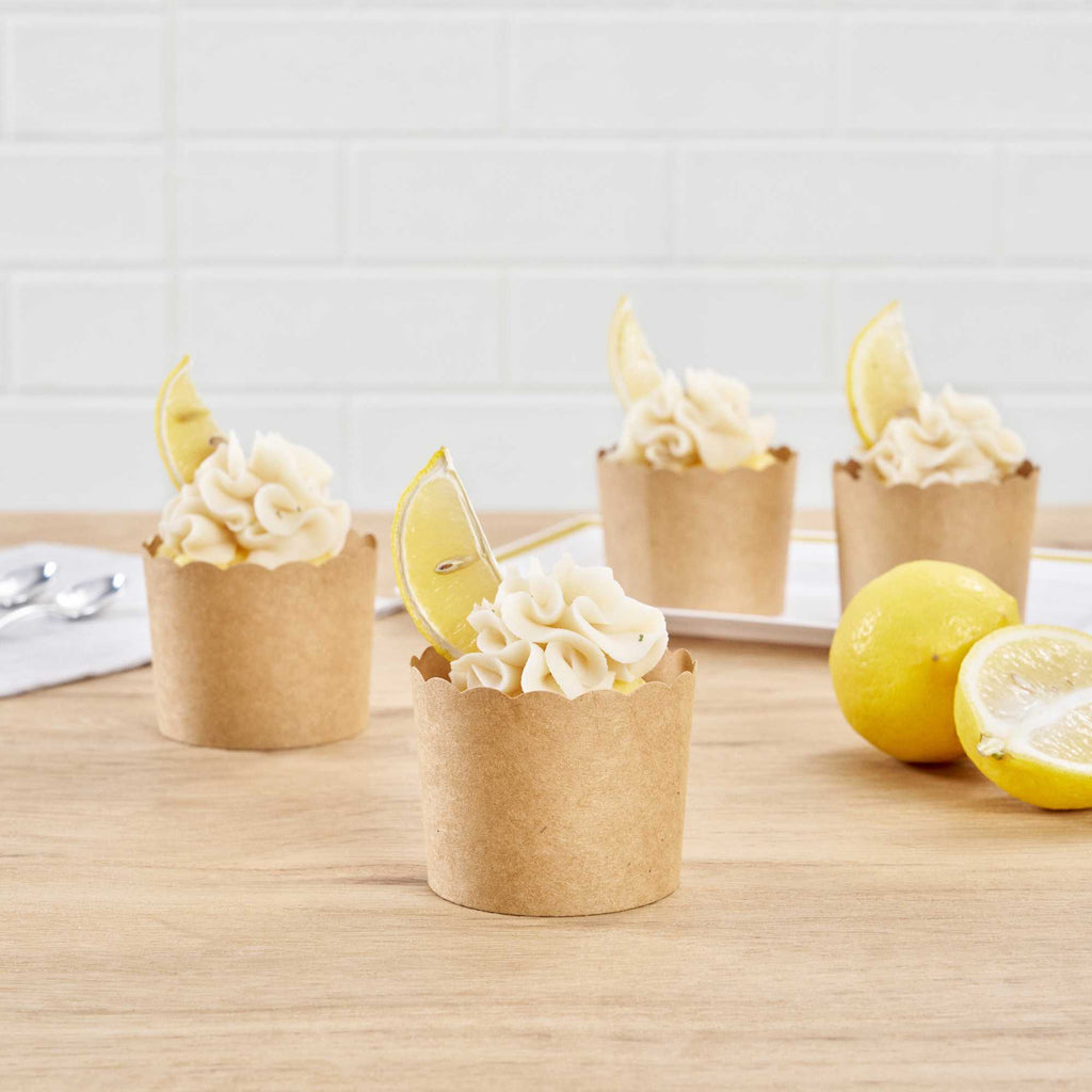 Panificio 6 oz Kraft Paper Classic Baking Cup - Scalloped - 2 3/4" x 2 3/4" x 2 1/4" - 200 count box