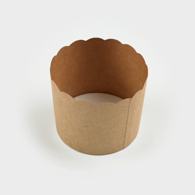 Panificio 6 oz Kraft Paper Classic Baking Cup - Scalloped - 2 3/4" x 2 3/4" x 2 1/4" - 200 count box