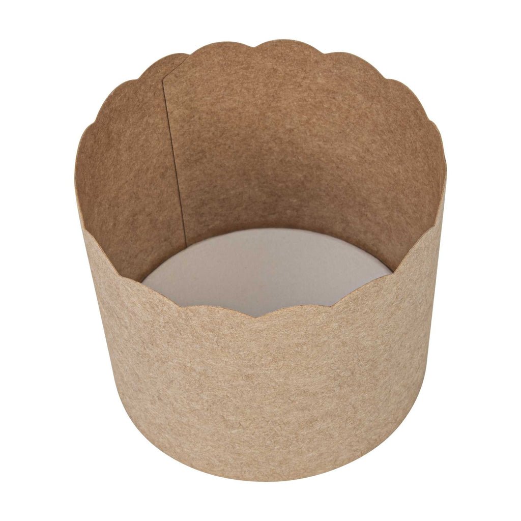 Panificio 6 oz Kraft Paper Classic Baking Cup - Scalloped - 2 3/4" x 2 3/4" x 2 1/4" - 200 count box
