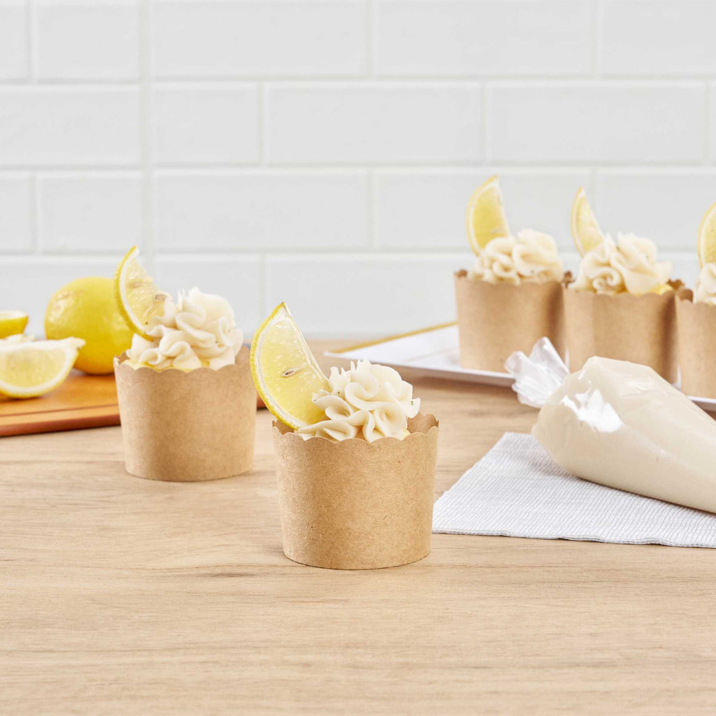 Panificio 6 oz Kraft Paper Classic Baking Cup - Scalloped - 2 3/4" x 2 3/4" x 2 1/4" - 200 count box