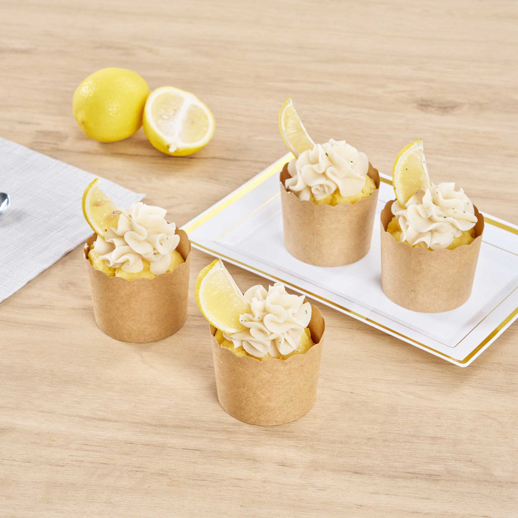 Panificio 6 oz Kraft Paper Classic Baking Cup - Scalloped - 2 3/4" x 2 3/4" x 2 1/4" - 200 count box