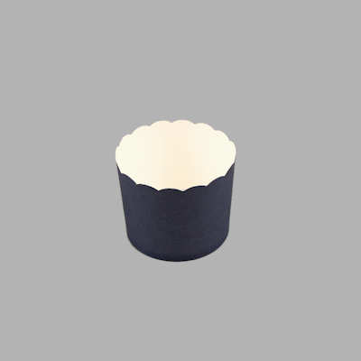 Panificio 6 oz Round Midnight Blue Paper Classic Baking Cup - Scalloped - 2 3/4" x 2 3/4" x 2 1/4" - 200 count box