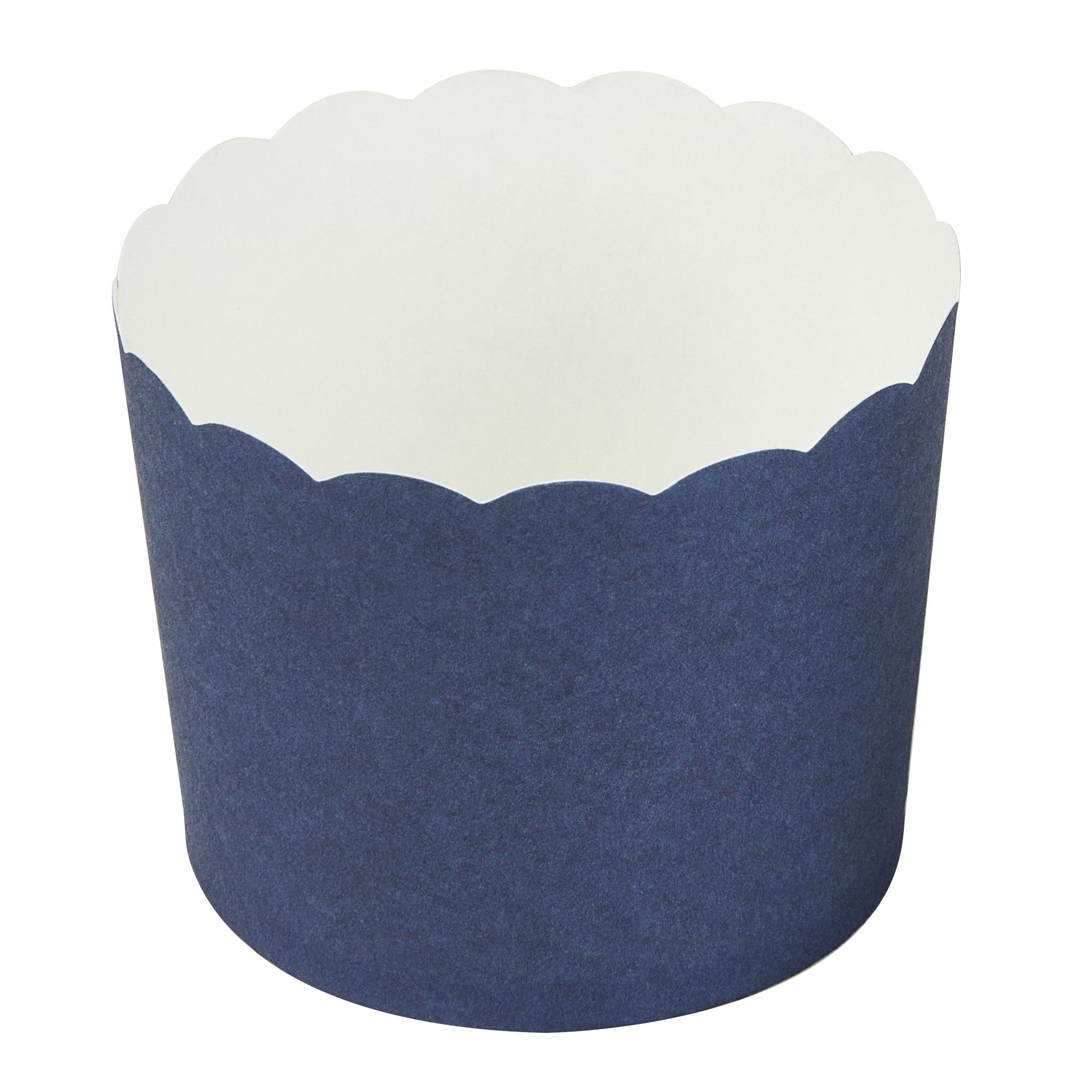 Panificio 6 oz Round Midnight Blue Paper Classic Baking Cup - Scalloped - 2 3/4" x 2 3/4" x 2 1/4" - 200 count box