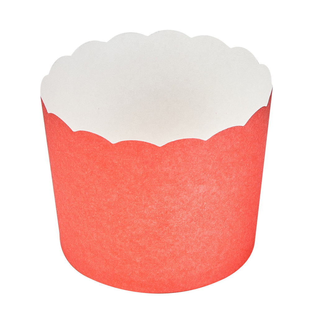 Panificio 6 oz Round Red Paper Classic Baking Cup - Scalloped - 2 3/4" x 2 3/4" x 2 1/4" - 200 count box