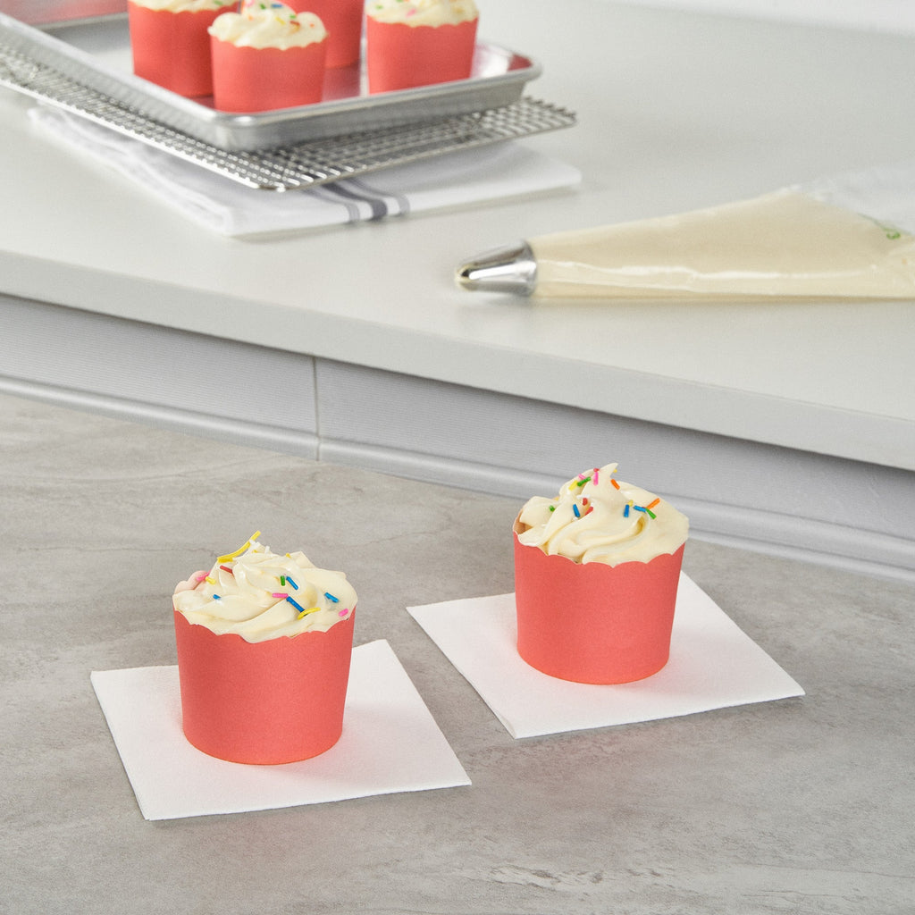 Panificio 6 oz Round Red Paper Classic Baking Cup - Scalloped - 2 3/4" x 2 3/4" x 2 1/4" - 200 count box