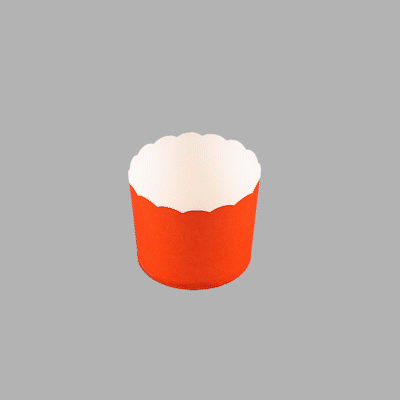 Panificio 6 oz Round Tangerine Paper Classic Baking Cup - Scalloped - 2 3/4" x 2 3/4" x 2 1/4" - 200 count box
