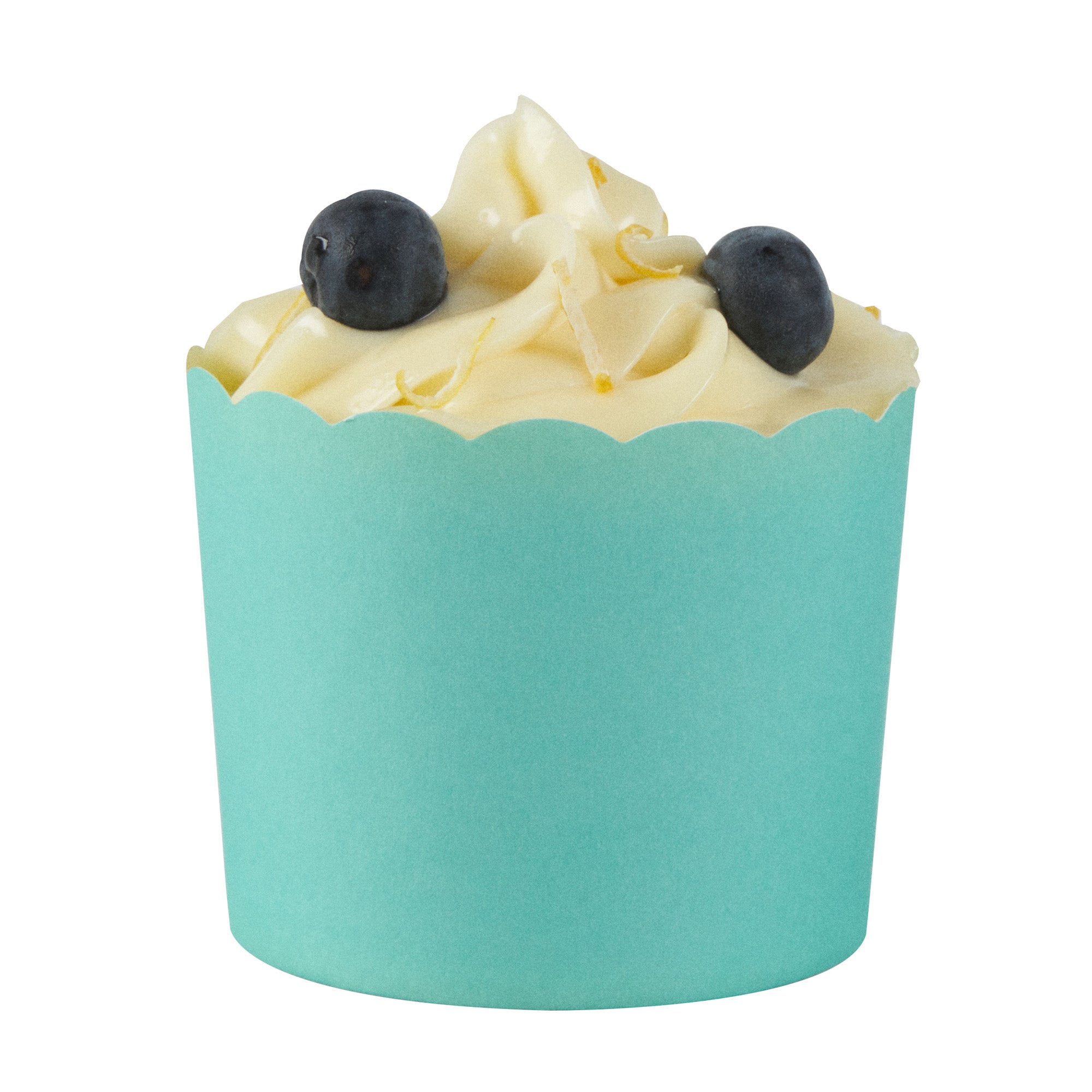 Panificio 6 oz Round Turquoise Paper Classic Baking Cup - Scalloped - 2 3/4" x 2 3/4" x 2 1/4" - 200 count box