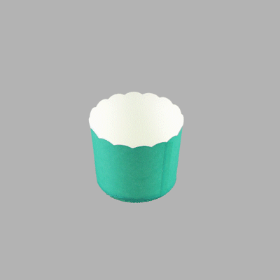 Panificio 6 oz Round Turquoise Paper Classic Baking Cup - Scalloped - 2 3/4" x 2 3/4" x 2 1/4" - 200 count box