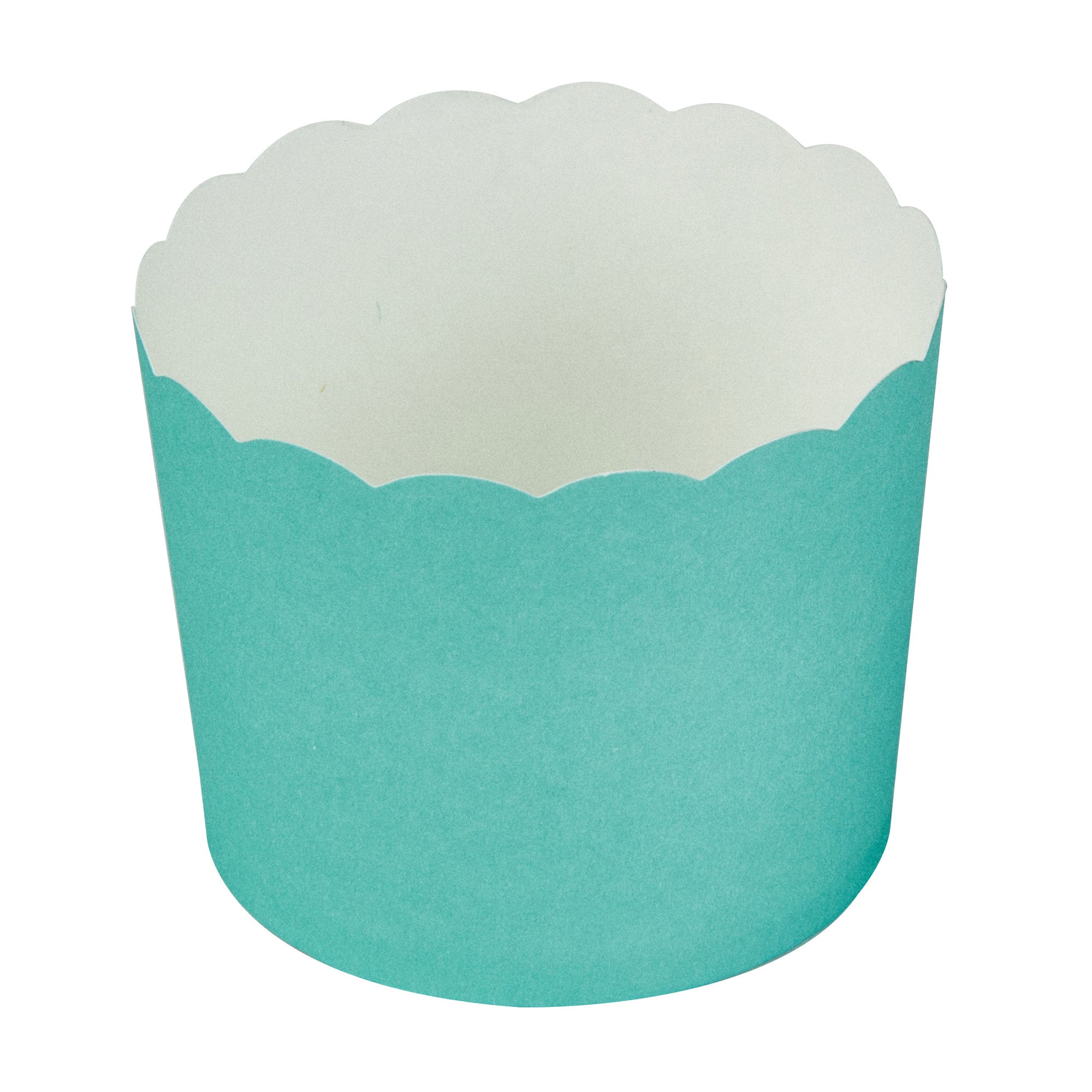 Panificio 6 oz Round Turquoise Paper Classic Baking Cup - Scalloped - 2 3/4" x 2 3/4" x 2 1/4" - 200 count box