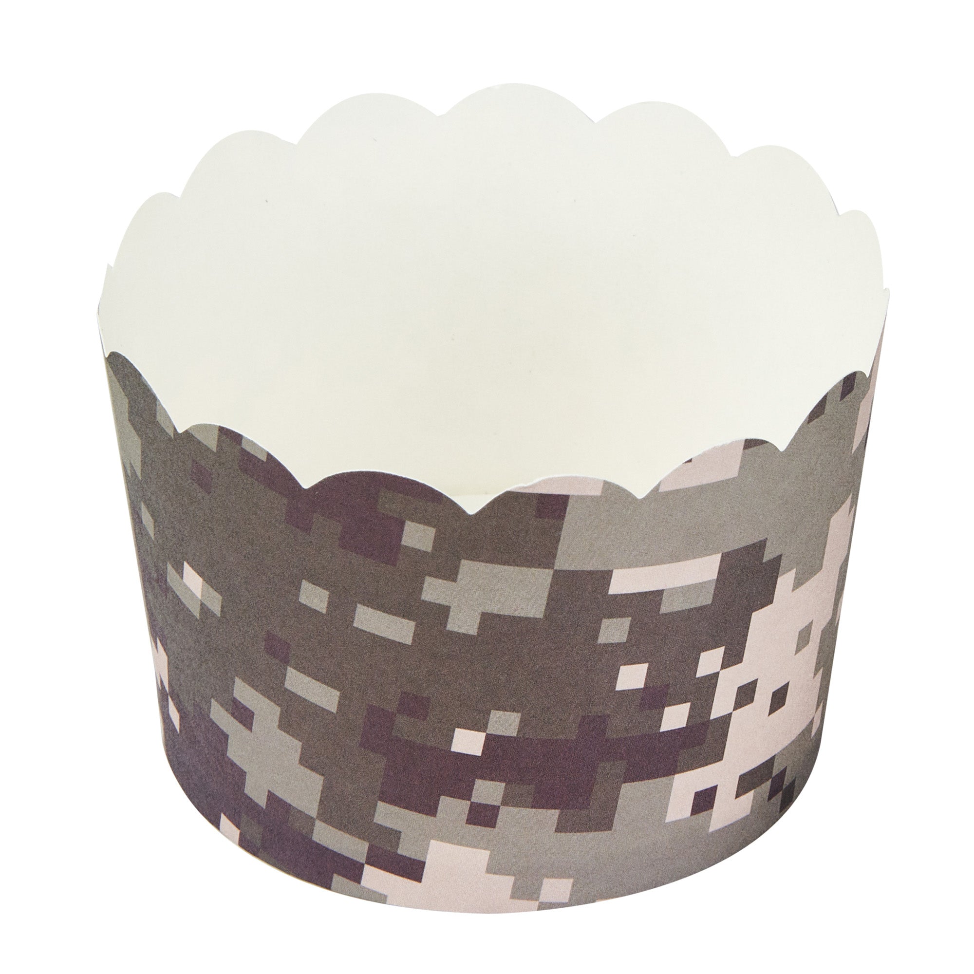 Panificio 10 oz Round Assorted Paper Jumbo Baking Cup - Scalloped - 3 1/2" x 3 1/2" x 2 1/2" - 200 count box