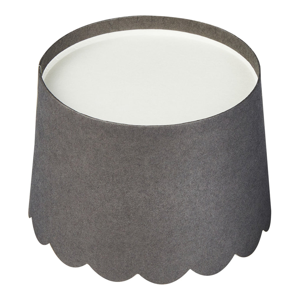 Panificio 10 oz Round Gray Paper Jumbo Baking Cup - Scalloped - 3 1/2" x 3 1/2" x 2 1/2" - 200 count box