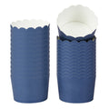 Panificio 10 oz Round Midnight Blue Paper Jumbo Baking Cup - Scalloped - 3 1/2" x 3 1/2" x 2 1/2" - 200 count box