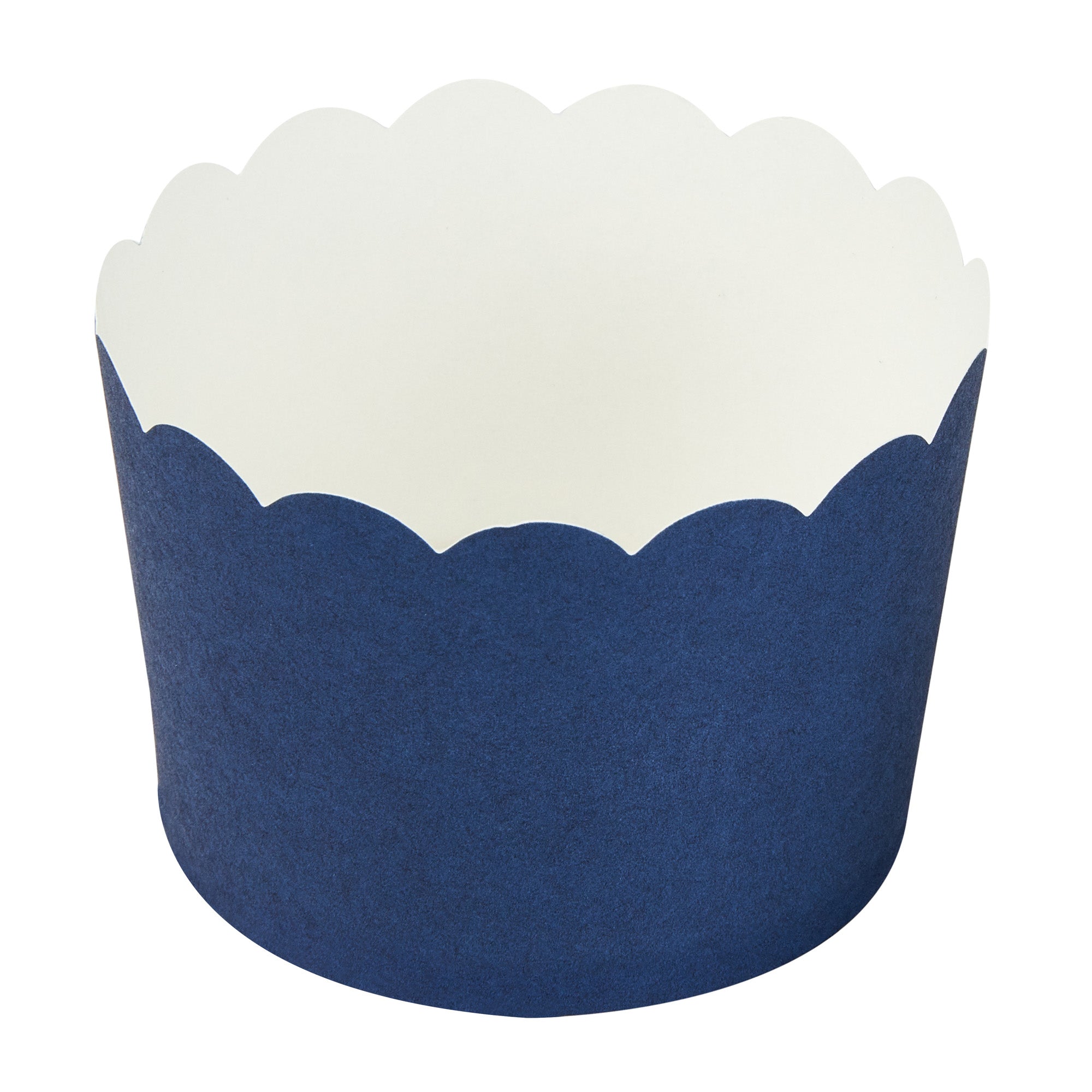 Panificio 10 oz Round Midnight Blue Paper Jumbo Baking Cup - Scalloped - 3 1/2" x 3 1/2" x 2 1/2" - 200 count box