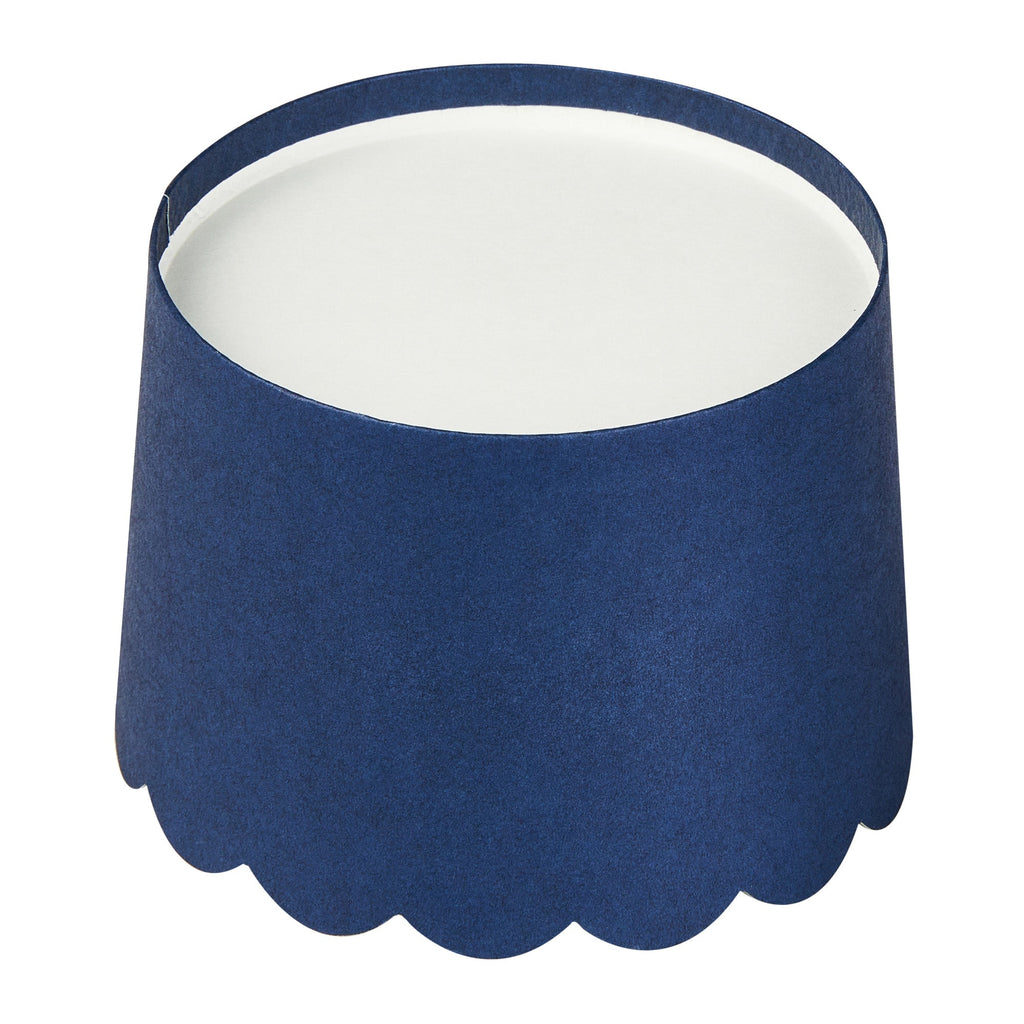 Panificio 10 oz Round Midnight Blue Paper Jumbo Baking Cup - Scalloped - 3 1/2" x 3 1/2" x 2 1/2" - 200 count box