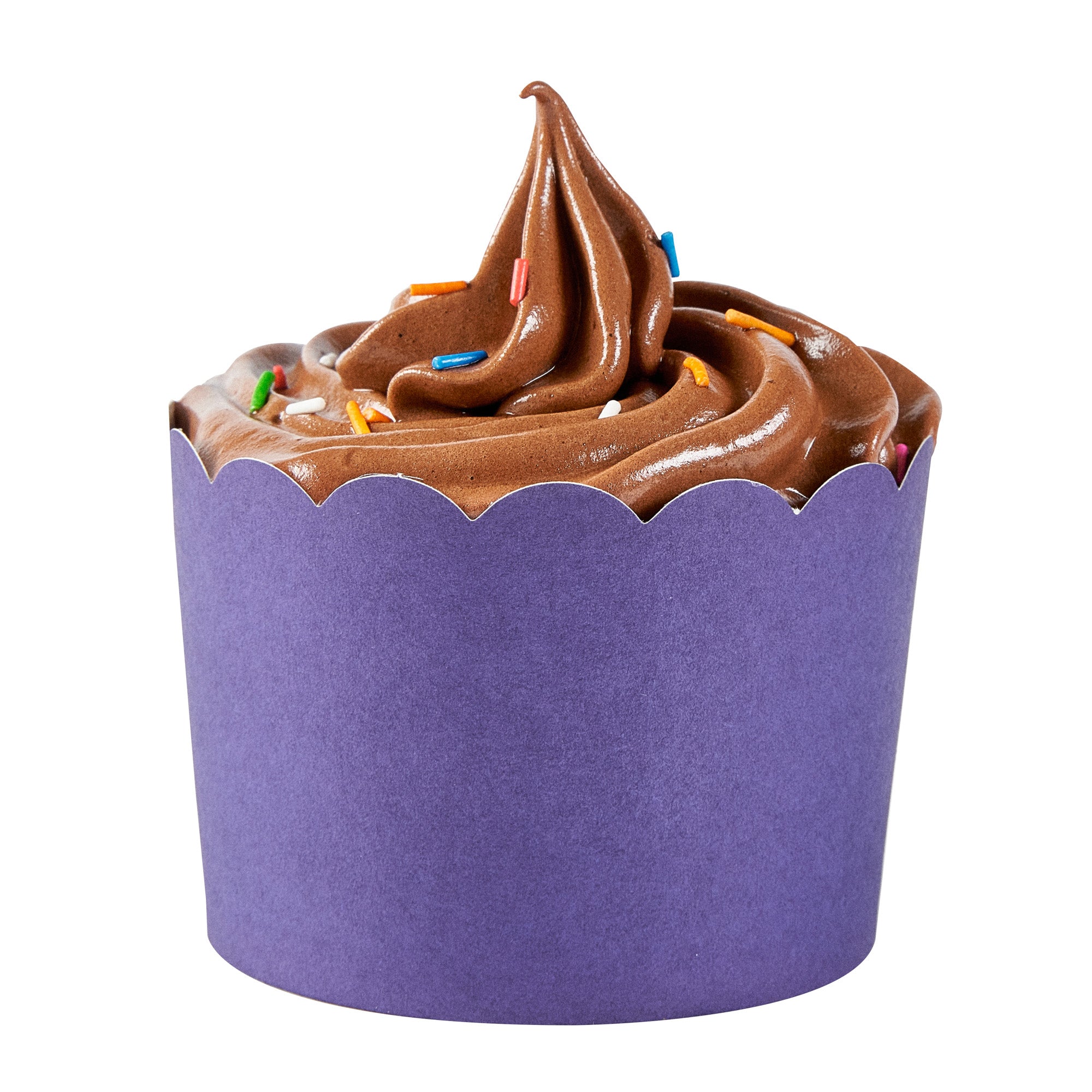 Panificio 10 oz Round Purple Paper Jumbo Baking Cup - Scalloped - 3 1/2" x 3 1/2" x 2 1/2" - 200 count box