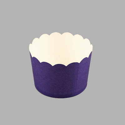 Panificio 10 oz Round Purple Paper Jumbo Baking Cup - Scalloped - 3 1/2" x 3 1/2" x 2 1/2" - 200 count box