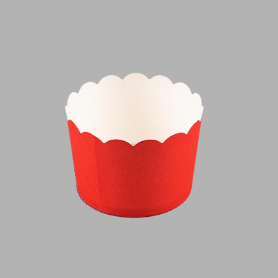 Panificio 10 oz Round Red Paper Jumbo Baking Cup - Scalloped - 3 1/2" x 3 1/2" x 2 1/2" - 200 count box