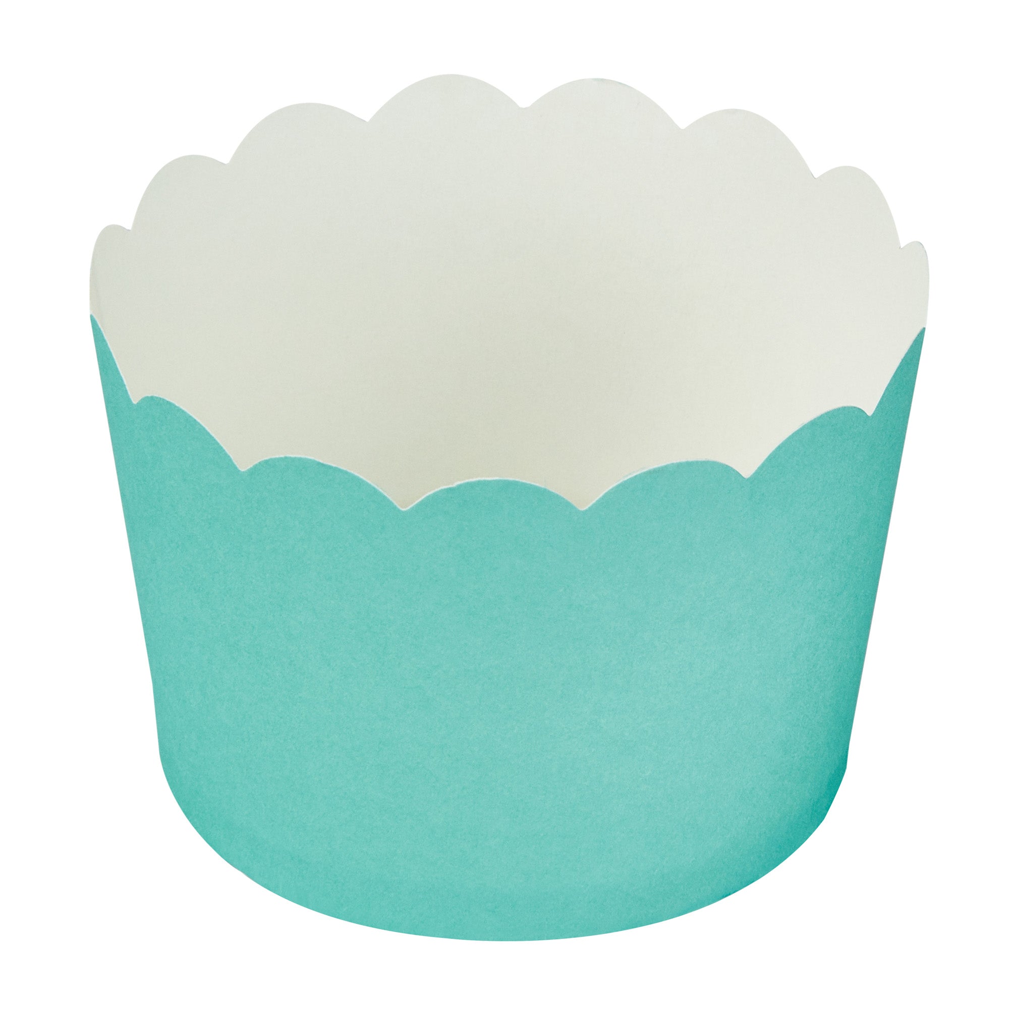 Panificio 10 oz Round Turquoise Paper Jumbo Baking Cup - Scalloped - 3 1/2" x 3 1/2" x 2 1/2" - 200 count box