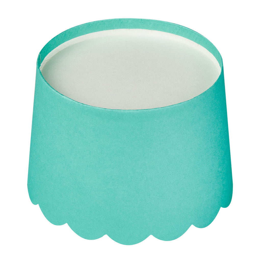 Panificio 10 oz Round Turquoise Paper Jumbo Baking Cup - Scalloped - 3 1/2" x 3 1/2" x 2 1/2" - 200 count box