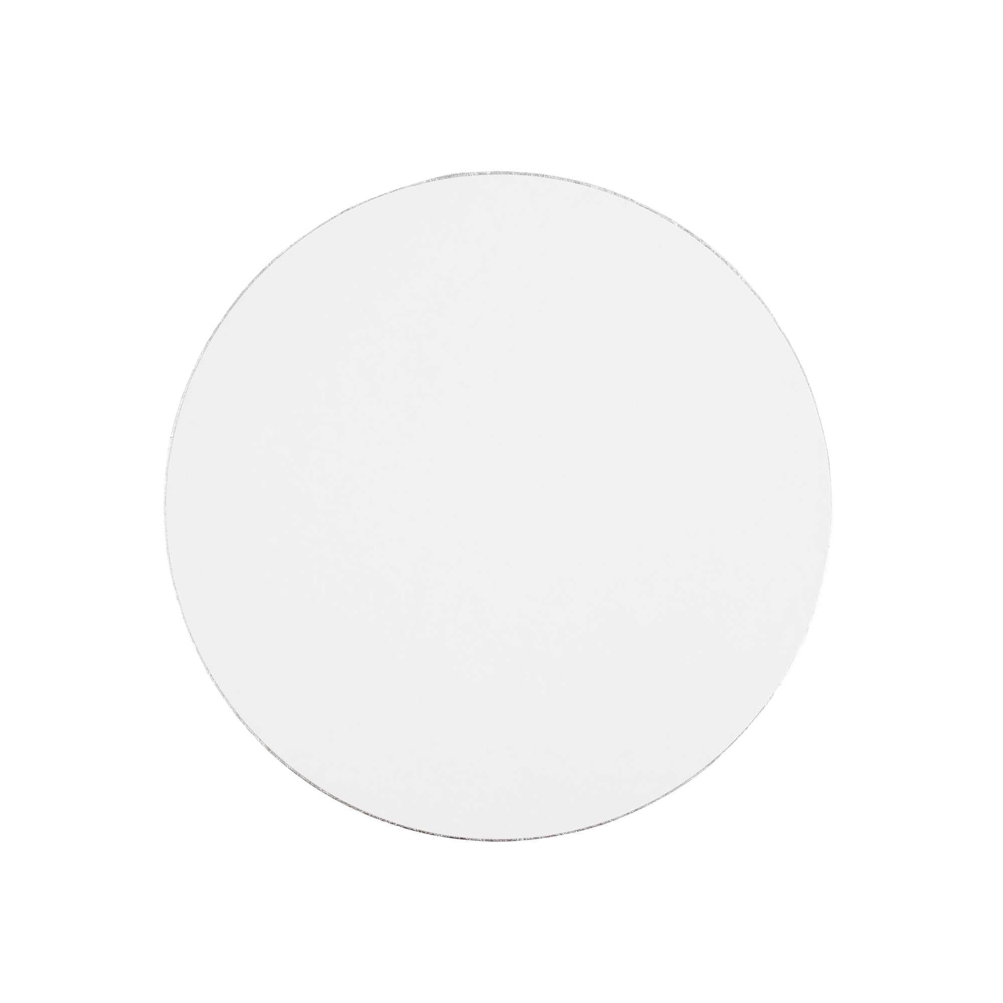 Pastry Tek Round Metallic Silver Cardboard Cake Drum Board - Covered Edge - 10" x 10" x 1/2" - 1 count box