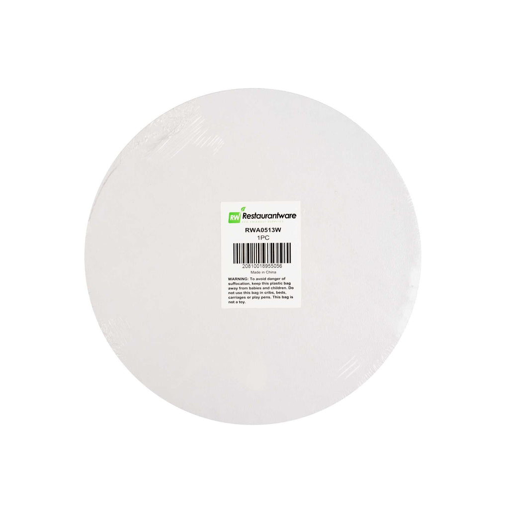 Pastry Tek Round White Cardboard Cake Drum Board - Covered Edge - 10" x 10" x 1/2" - 1 count box
