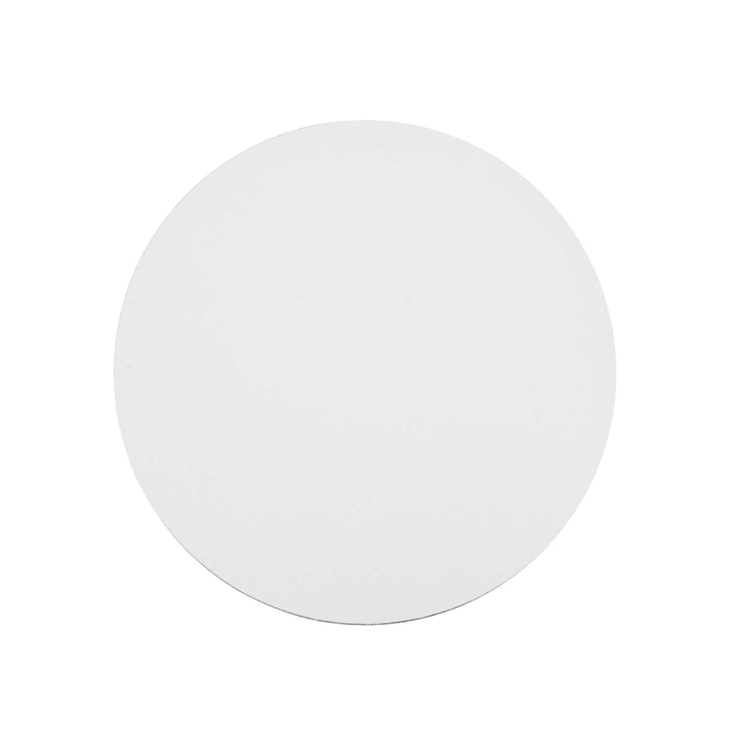 Pastry Tek Round Metallic Silver Cardboard Cake Drum Board - Covered Edge - 12" x 12" x 1/2" - 1 count box